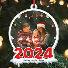 Custom Photo 2024 Christmas - Customized Personalized Acrylic Ornament - Gift For Family Couple Friend