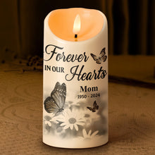 Forever In Our Hearts Candle LED - Personalized Candle LED Light - Sympathy Gift For Memorial