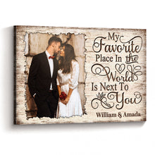 Custom Photo My Favorite Place In The World - Personalize Custom Canvas - Gift For Couple