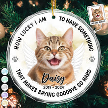 Custom Photo Of Your Cute Pet - Personalized Glass Ornament - Memorial Gift For Pet Lover