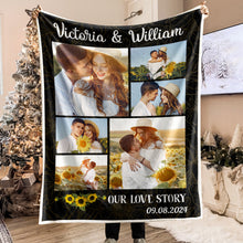 Custom Photo Frame Couple Our Love Story - Personalized Photo Blanket - Gifts For Couple