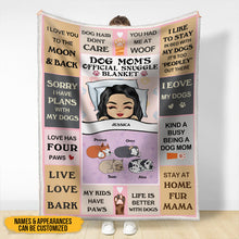 Dog Mom's Official Snuggle Blanket - Pet Blanket - Gifts For Cat Lovers - Personalized Custom Blanket