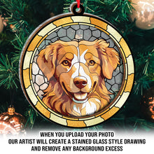 Custom Photo Circle Ornament - Stained Glass Personalized 2-Layered Mix Ornament - Gift For Couple, Husband, Wife, Anniversary, Pet Lovers