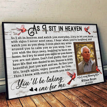 Custom Photo As I Sit In Heaven - Personalized Customized Canvas - Memorial Gift For Family Members