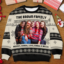 Custom Photo Happy Christmas - Customized Personalized Ugly Sweater - Gift For Family Couple Friend