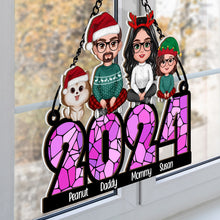 Christmas Ornament - Personalized Acrylic Window Suncatcher Ornament - Gift For Couple Husband Wife