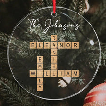 Custom Puzzle Crossword Ornament - Personalized Acrylic Ornament - Gift For Family, Friends