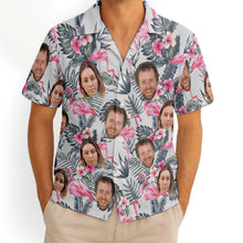 Custom Photo With Beloved Ones Flamingo Theme - Personalized Customized Hawaiian Shirt - Gift For Family Members, Best Friends