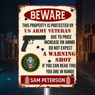 Military Themed Beware Warning Sign - Personality Customized Metal Sign