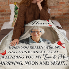 Custom Photo Loving You Forever  - Memorial Personalized Photo Blanket - Gifts For Family Members