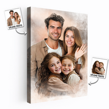 Personalized Watercolor Painting Of Loved Ones, Custom Commemorative Family Portrait From Photo, Thoughtful Bereavement Art, Personalized Customized Canvas Gift For Grandpa