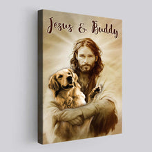 Custom Pet Photo In The Arms Of Jesus - Personalized Customized Canvas - Memorial Gift For Pet Lovers