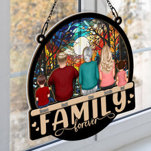 Family Sitting - Personalized Custom Window Ornament - Gift For Family Father Mother