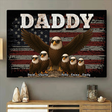 The Eagle Gang American Horizontal - Customized Personalized Canvas - Father's Day Gift For Dad, Grandpa, Husband, Him