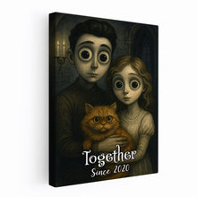 Custom Couple Photo Gothic Style - Personalized Customized Canvas - Special Halloween Gift For Couple, Him, Her, Husband, Wife