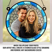 Custom Photo Love You More Every Day - Personalized Acrylic Window Suncatcher - Gift For Family, Husband Wife, Anniversary, Couple, Pet Lovers