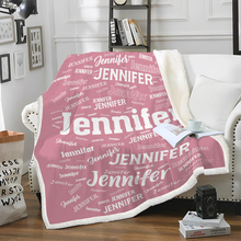 Custom Name Soft Nap Pink Blanket Four Seasons Gift Personalized Custom Blanket