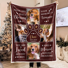 Custom Photo Your Life Was A Blessing  - Personalized Photo Blanket - Gifts For Pet Lovers