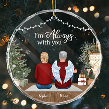 We're Always With You - Customized Personalized Glass Ornament - Memorial Gift For Loss