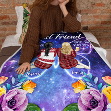 Here's A Little Hug For My Best Friend - Customized Personalized Blanket - Christmas Gift For Bestie Best Friend