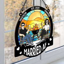 Married Couple - Personalized Acrylic Window Suncatcher Ornament - Gift For Couple Husband Wife