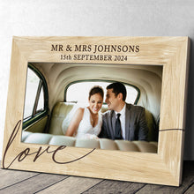 Mr and Mrs Wedding Photo Frame - Personalized Customized Canvas - Aniversary Gift For Husband Wife