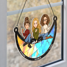 Bestie Moon - Customized Personalized Window Suncatcher Ornament - Christmas Gift For Bestie Best Friend Sister