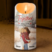 Warm Christmas With Romantic Candle LED - Personalized Candle LED Light - Christmas Gift For Couples, Lovers, Husband Wife