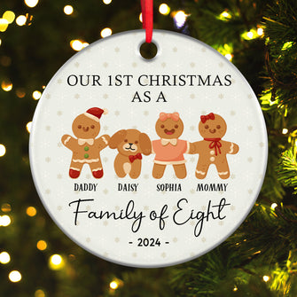 Our Christmas As A Family - Personalized Custom Ceramic Ornament - Gift For family