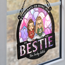 Congrats On Being My Bestie - Personalized Window Suncatcher Ornament - Gift For Besties, BFF