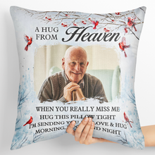 A Hug From Heaven - Personalized Photo Pillow - Christmas Gift For Memorial