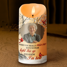 Light This When You Miss Me - Personalized Candle LED Light - Memorial Gifts For Family Members