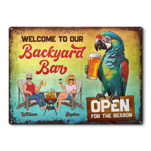 Welcome To Our Backyard Bar -  Customized Personality Metal Sign - Gift For Couple Lover