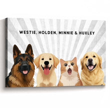 Cute Art Style Of Your Fur Angels - Personalized Customized Canvas - Lovable Gift For Pet Lovers