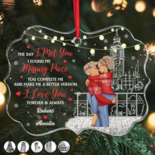 I Found My Missing Piece Couples Christmas - Customized Personalized Acrylic Ornament - Christmas Gift For Couple