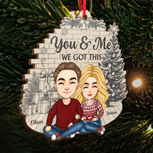 You & Me - Customized Personalized Wooden Cutout Ornament - Christmas Gift For Couple Husband Wife