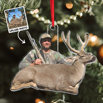 Custom Photo Deer Hunting- Personalized Customized  Acrylic Ornament - Gift For Hunting Lover