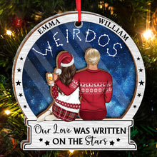 Our Love Was Written On The Stars - Customized Personalized Acrylic Wooden Ornament - Gift For Couple Husband Wife