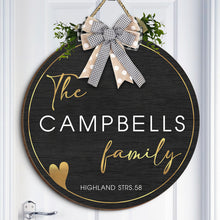 Custom Family Name Door Hanger - Personalized Door Signs - Gift For Family