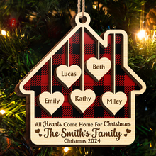 All Hearts Come Home For Christmas - Personalized 2-Layered Wooden Ornament - Gifts For Family