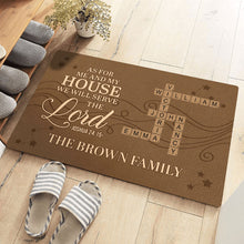 As For Me And My House We Will Serve The Lord - Custom Crossword Puzzle Art Doormat - Funny Gifts For Family, Friend