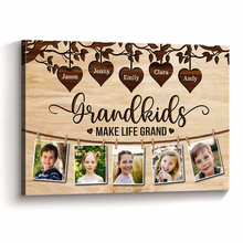 Custom Photo - Grandkids Happy Gift - Customized Personalized Canvas - Gift For Family Grandma Grandpa Grandkids