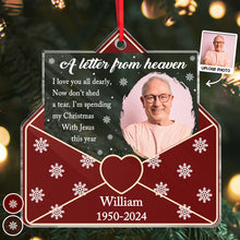 A Letter From Heaven - Personalized Custom Acrylic Ornament - Memorial Gift For Loss