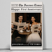 Custom Couple Photo The Love Times - Personalized Customized Canvas - Anniversary Gift For Couples, Lovers, Husband, Wife