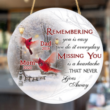 Missing You Is A Heartache - Personalized Customized Door Sign - Memorial Gift For Loss