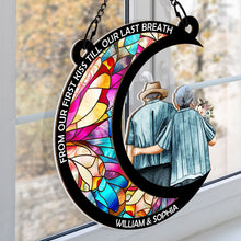 I Want To Grow Old With You - Customized Personalized Window Suncatcher Ornament - Gift For Couple Husband Wife