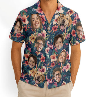 Custom Photo With Beloved Ones Tropical - Personalized Customized Hawaiian Shirt - Gift For Family Members, Best Friends
