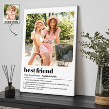 Custom Photo Best Friend Meaning - Customized Personalized Canvas - Bestie Gift For Friend Bestie Sister