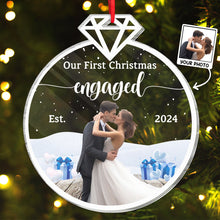 Custom Photo Our First Christmas Married - Personalized Custom Acrylic Ornament - Gift For Couple