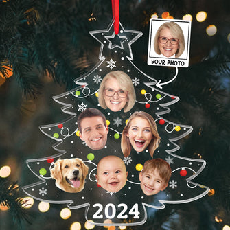 Custom Photo Christmas Tree -  Personalized Acrylic Ornament - Gift For Family, Besties